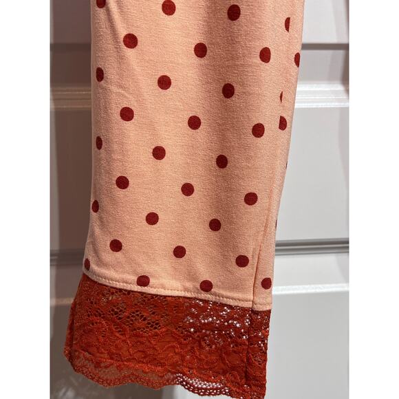 Hale Bob Orange with Polka Dots Long Sleeve Pajama Set, Women's Size L - Picture 5 of 7